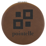 Dark Brown with Black Engraving Compact - Laser Engraved Leatherette