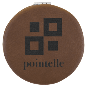 Dark Brown with Black Engraving Compact - Laser Engraved Leatherette