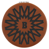 Rawhide with Black Engraving Compact - Laser Engraved Leatherette