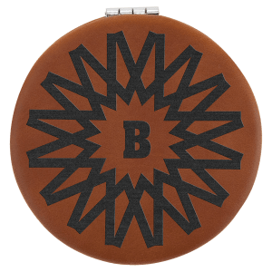 Rawhide with Black Engraving Compact - Laser Engraved Leatherette