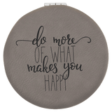 Gray with Black Engraving Compact - Laser Engraved Leatherette