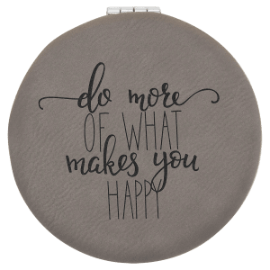 Gray with Black Engraving Compact - Laser Engraved Leatherette