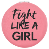 Pink with Black Engraving Compact - Laser Engraved Leatherette