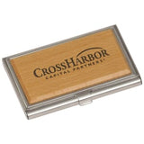 Metal/Wood Business Card Holder - Laser Engraved Gift