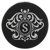 Black with Silver Engraving Compact - Laser Engraved Leatherette