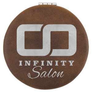 Rustic with Gold Engraving Compact - Laser Engraved Leatherette