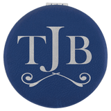 Blue with Black Engraving Compact - Laser Engraved Leatherette