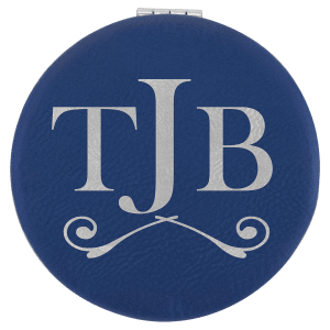 Blue with Black Engraving Compact - Laser Engraved Leatherette
