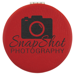 Red with Black Engraving Compact - Laser Engraved Leatherette