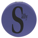 Purple with Black Engraving Compact - Laser Engraved Leatherette