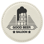 White with Black Engraving Round Single Coaster - Laser Engraved Gift