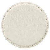 White with Black Engraving Round Single Coaster - Laser Engraved Gift