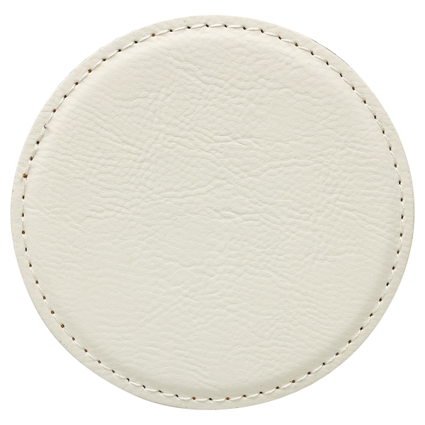 White with Black Engraving Round Single Coaster - Laser Engraved Gift