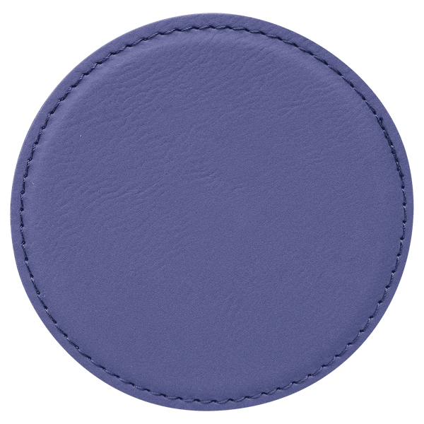 Purple with Black Engraving Round Single Coaster - Laser Engraved Gift
