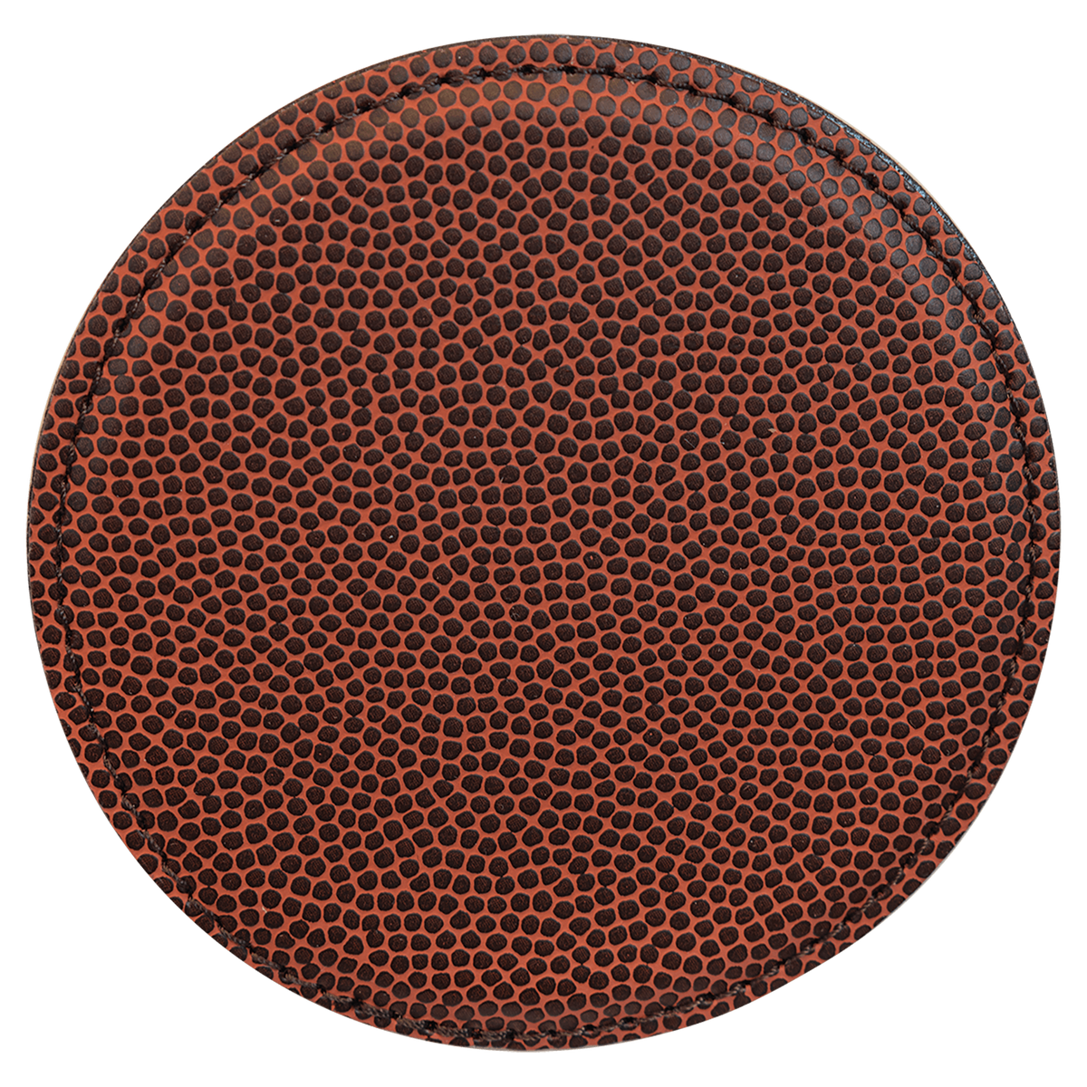 Brown with Black Engraving Round Single Coaster - Laser Engraved Gift
