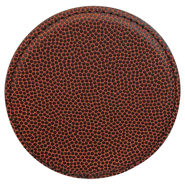Brown with Black Engraving Round Single Coaster - Laser Engraved Gift