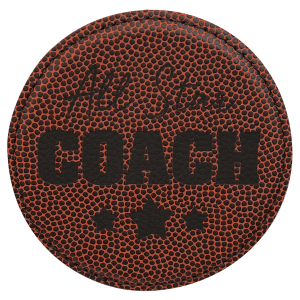 Brown with Black Engraving Round Single Coaster - Laser Engraved Gift