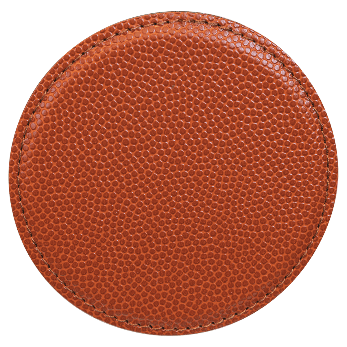 Orange with Black Engraving Round Single Coaster - Laser Engraved Gift