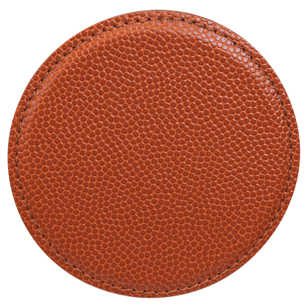 Orange with Black Engraving Round Single Coaster - Laser Engraved Gift