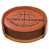 Orange Round 6-Coaster Set - Laser Engraved Gift