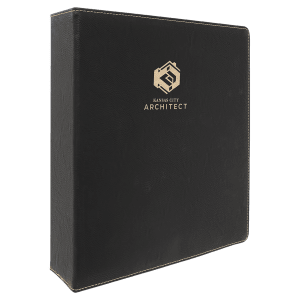 Black with Gold Engraving 3 Ring Binder - Laser Engraved Leatherette