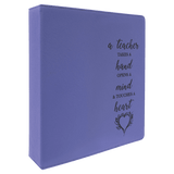 Purple with Black Engraving 3 Ring Binder - Laser Engraved Leatherette