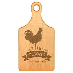 Maple Paddle Shaped Cutting Board - Laser Engraved Kitchen