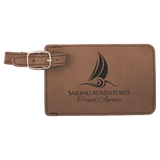 Dark Brown with Black Engraving Luggage Tag - Laser Engraved Leatherette