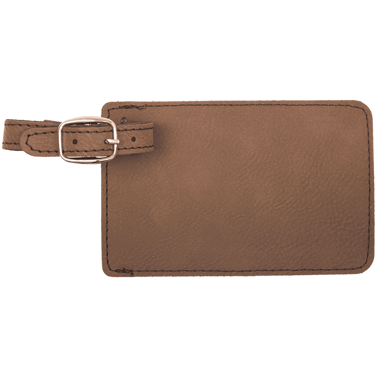 Dark Brown with Black Engraving Luggage Tag - Laser Engraved Leatherette