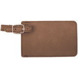 Dark Brown with Black Engraving Luggage Tag - Laser Engraved Leatherette