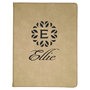 Light Brown with Black Engraving Portfolio with Notepad - Laser Engraved Leatherette