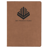 Dark Brown with Black Engraving Portfolio with Notepad - Laser Engraved Leatherette