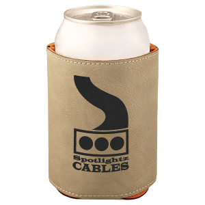 Light Brown with Black Engraving Beverage Holder - Laser Engraved Corporate Gift