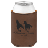 Dark Brown with Black Engraving Beverage Holder - Laser Engraved Corporate Gift