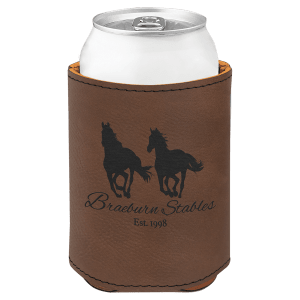 Dark Brown with Black Engraving Beverage Holder - Laser Engraved Corporate Gift