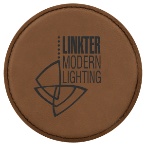 Dark Brown with Black Engraving Round Single Coaster - Laser Engraved Gift