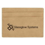 Light Brown with Black Engraving Wallet Clip - Laser Engraved Leatherette
