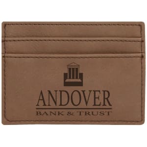 Dark Brown with Black Engraving Wallet Clip - Laser Engraved Leatherette