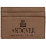 Dark Brown with Black Engraving Wallet Clip - Laser Engraved Leatherette