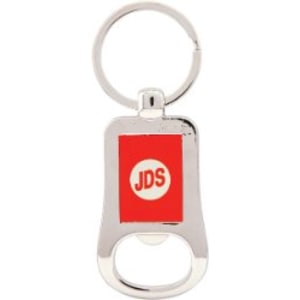 Silver-Red Laserable Bottle Opener Keychain - Laser Engraved Drinkware
