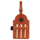 Basketball with Black Engraving Tag with 3 Wooden Tees - Laser Engraved Leatherette