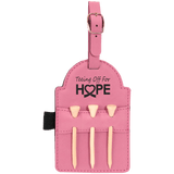 Pink with Black Engraving Tag with 3 Wooden Tees - Laser Engraved Leatherette