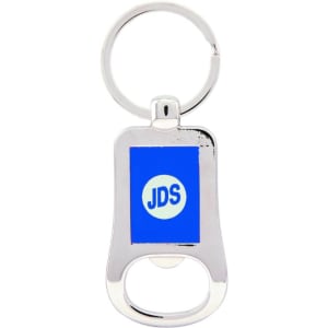 Silver-Blue Laserable Bottle Opener Keychain - Laser Engraved Drinkware