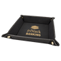 Black with Gold Engraving Laserable Leatherette Snap Up Tray with Snaps - Laser Engraved Leatherette