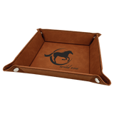 Laserable Leatherette Snap Up Tray with Snaps - Laser Engraved Leatherette