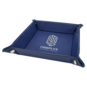 Laserable Leatherette Snap Up Tray with Snaps - Laser Engraved Leatherette