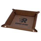 Laserable Leatherette Snap Up Tray with Snaps - Laser Engraved Leatherette