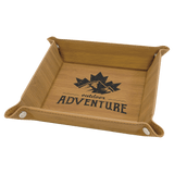 Laserable Leatherette Snap Up Tray with Snaps - Laser Engraved Leatherette