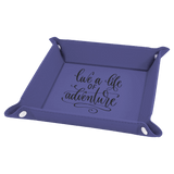 Laserable Leatherette Snap Up Tray with Snaps - Laser Engraved Leatherette