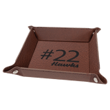 Laserable Leatherette Snap Up Tray with Snaps - Laser Engraved Leatherette